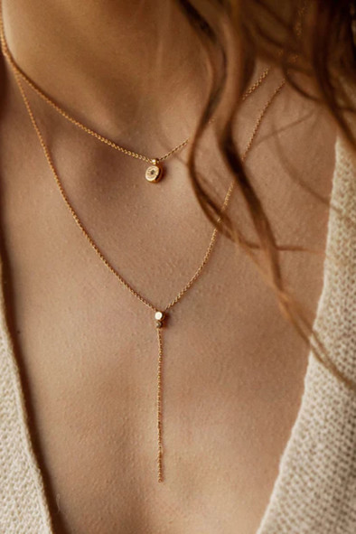 Collier long Zéphyr cristal