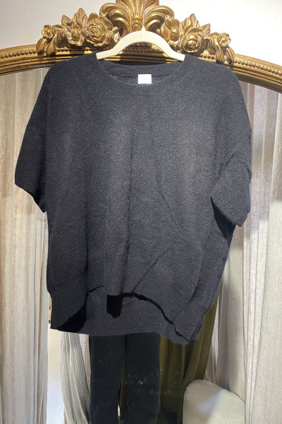 Pull manches courtes noir