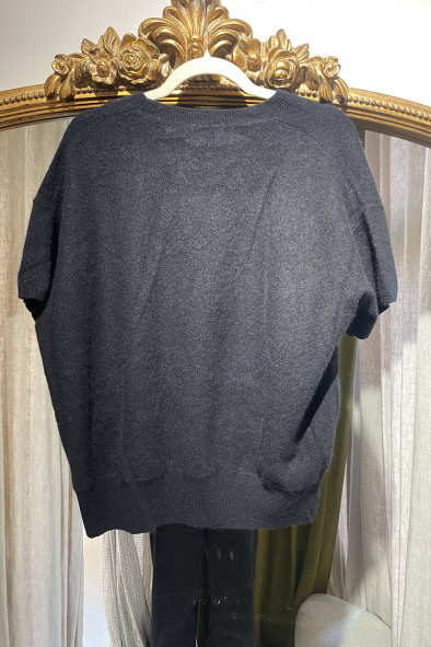 Pull manches courtes noir