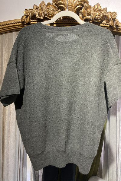 Pull manches courtes vert 2