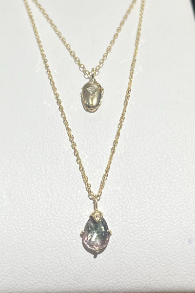 Collier en tourmaline rose et diamants 2