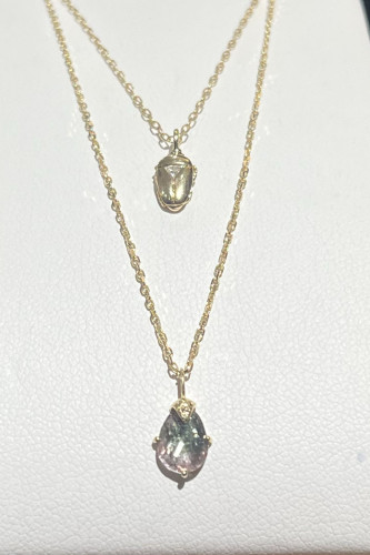 Collier en tourmaline rose et diamants