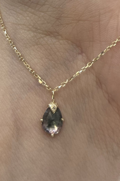 Collier en tourmaline rose et diamants