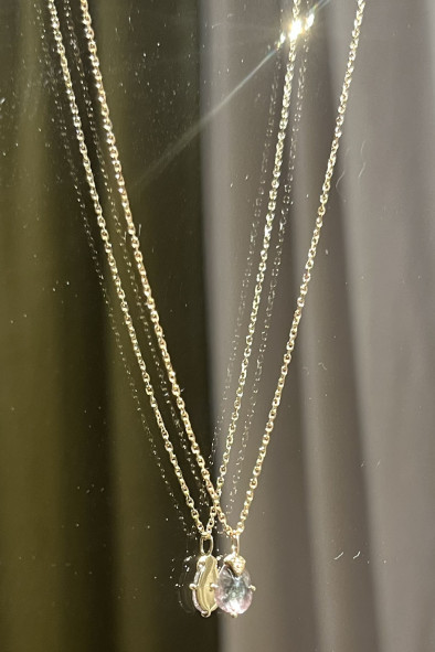 Collier en tourmaline rose et diamants