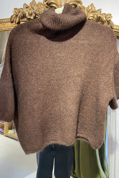 Pull poncho chocolat