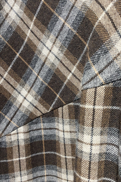 Jupe longue à carreaux chocolat & beige 2