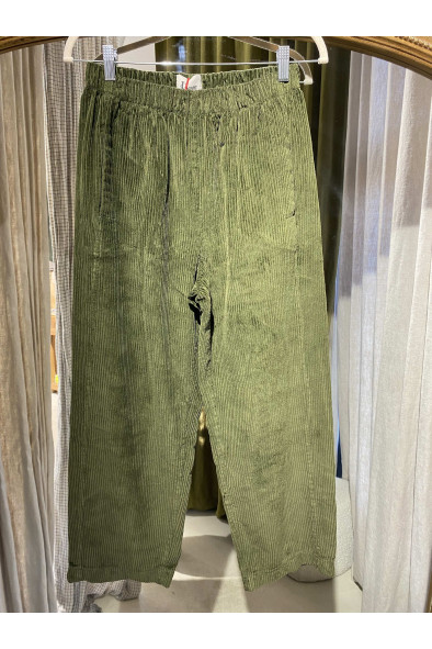 Pantalon Magic en Velours Grosse Côte kaki
