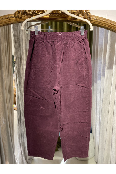 Pantalon Magic velours fine côte prune
