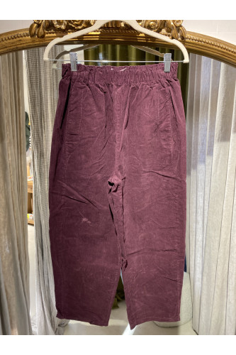 Pantalon Magic velours fine côte prune