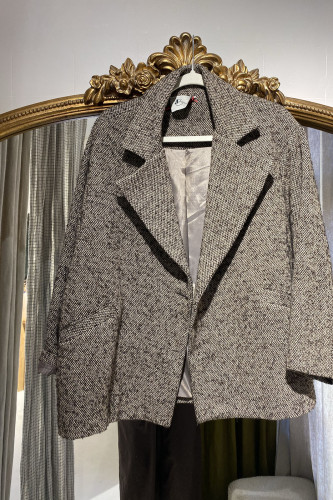 Veste Tailleur Tweed Noir & Blanc