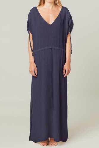 Robe kaftan Alexandrie longue bleue nuit