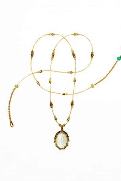 Tibétain long Améthyste vert