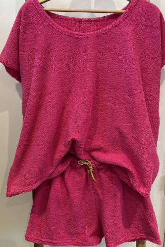 T shirt éponge fuchsia