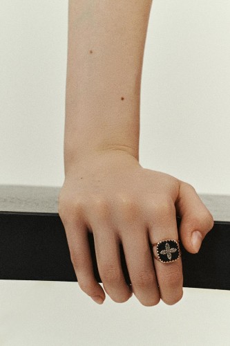 Bague Bowie n°2 noir diamants