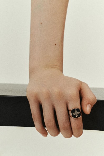 Bague Bowie n°2 noir diamants