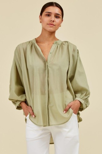 Balloon blouse eucalyptus