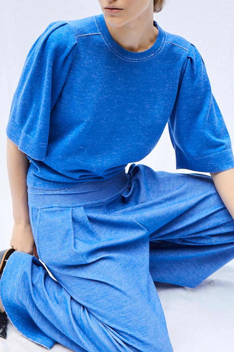 Top tournesol royal blue denim