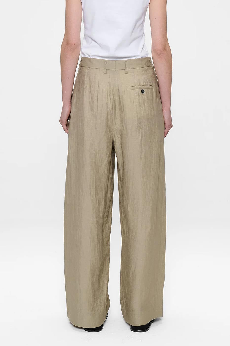 PANTALON JADE EN LIN MÉLANGÉ LÉGER desert