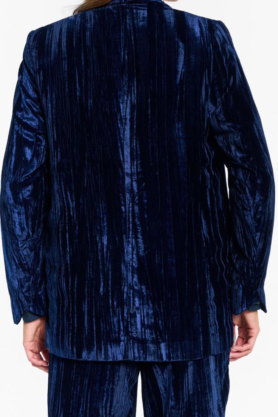 Veste de costume velours bleu