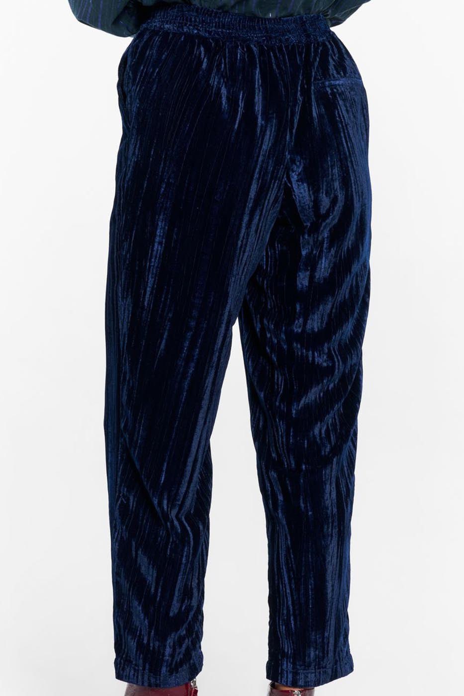 PANTALON VELOURS BLEU