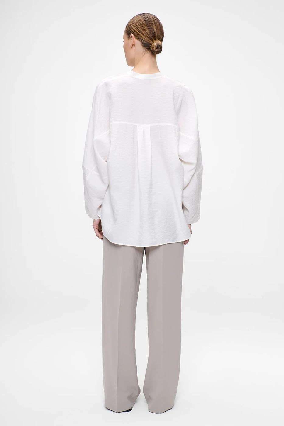 CHEMISE À MANCHES LARGES EN SOIE ET NYLON