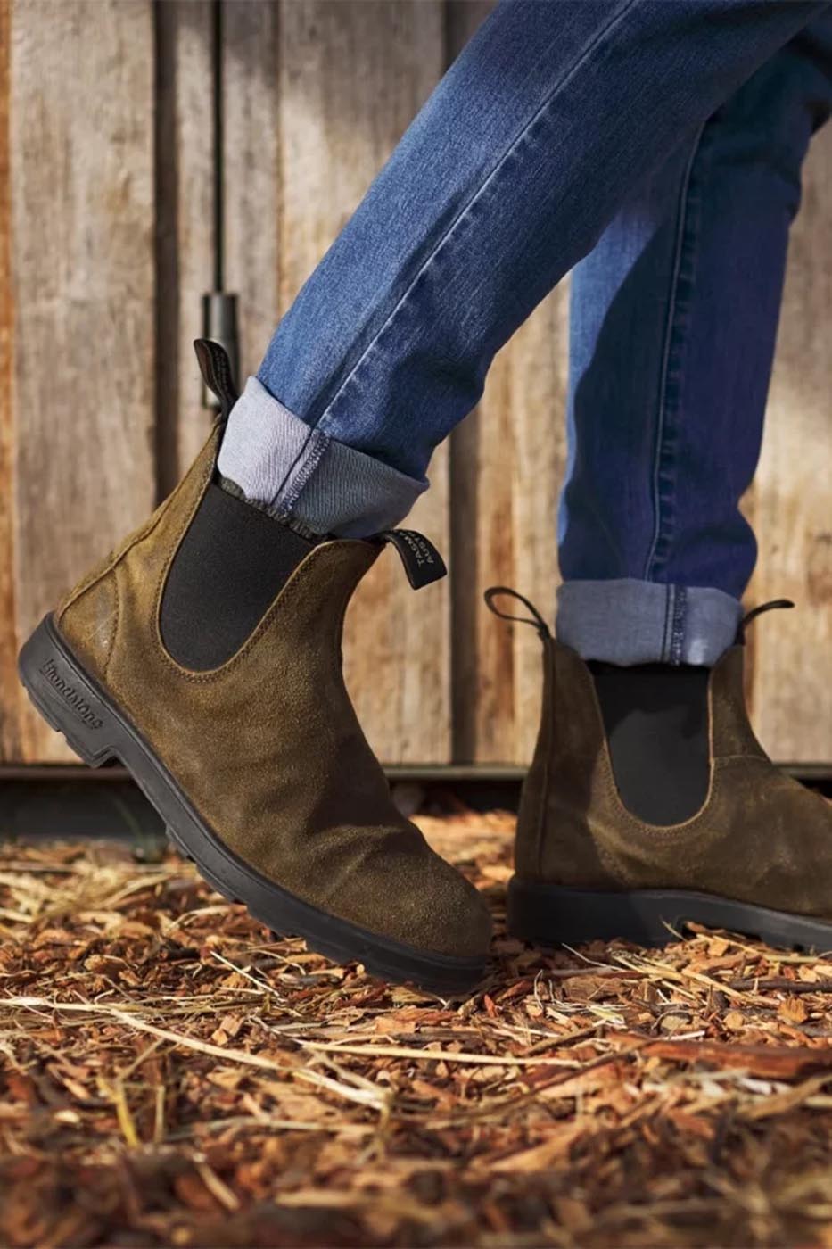 Chelsea Boots #1615 Waxed suede Dark Olive