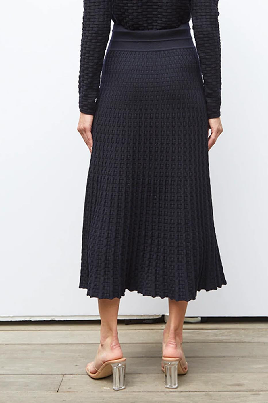 Jupe longue maille cannage