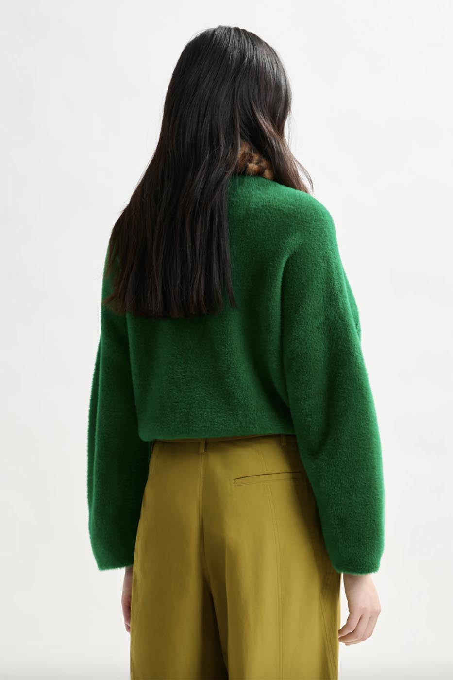 Cardigan vert avec col amovible