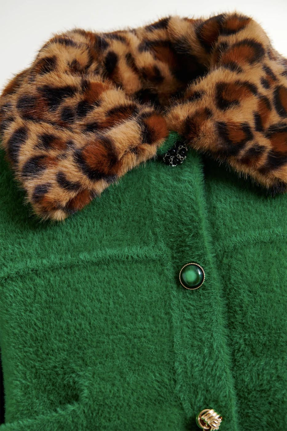 Cardigan vert avec col amovible