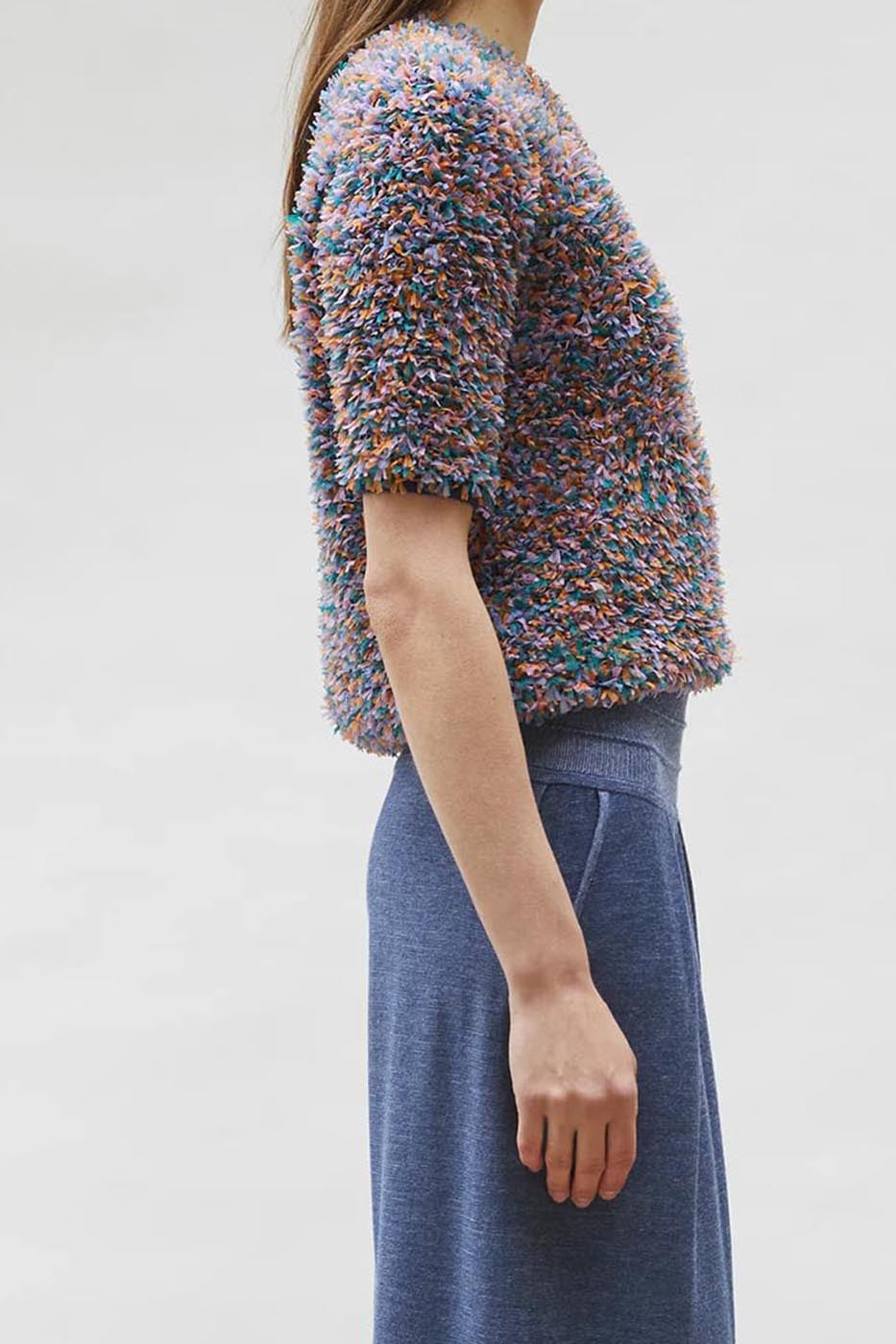 Top plumetis manches coudes