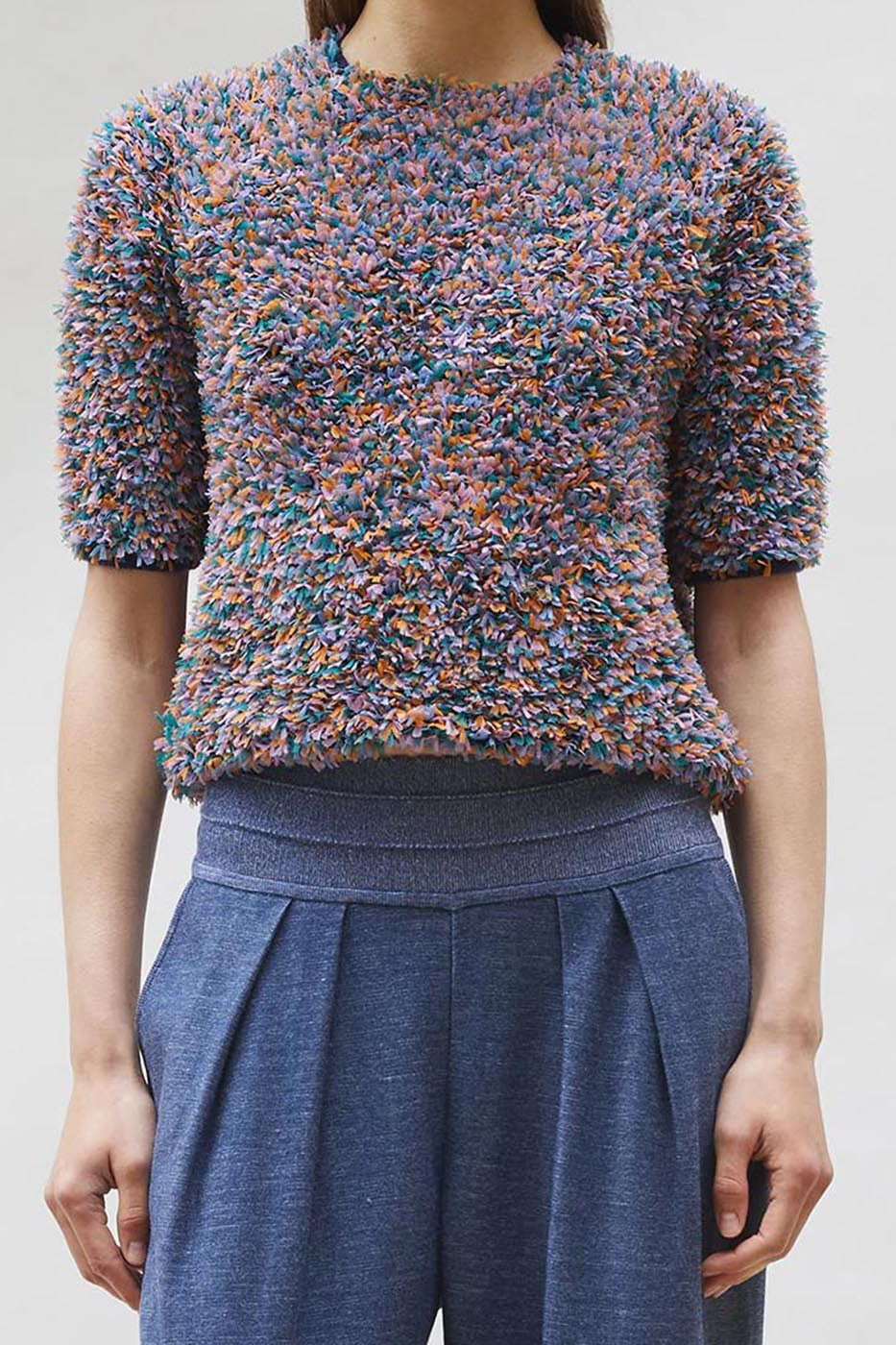 Top plumetis manches coudes