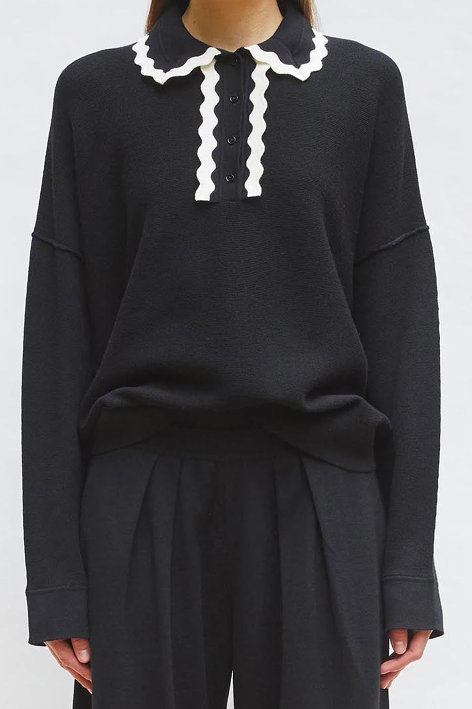 Chemise maille col croquet