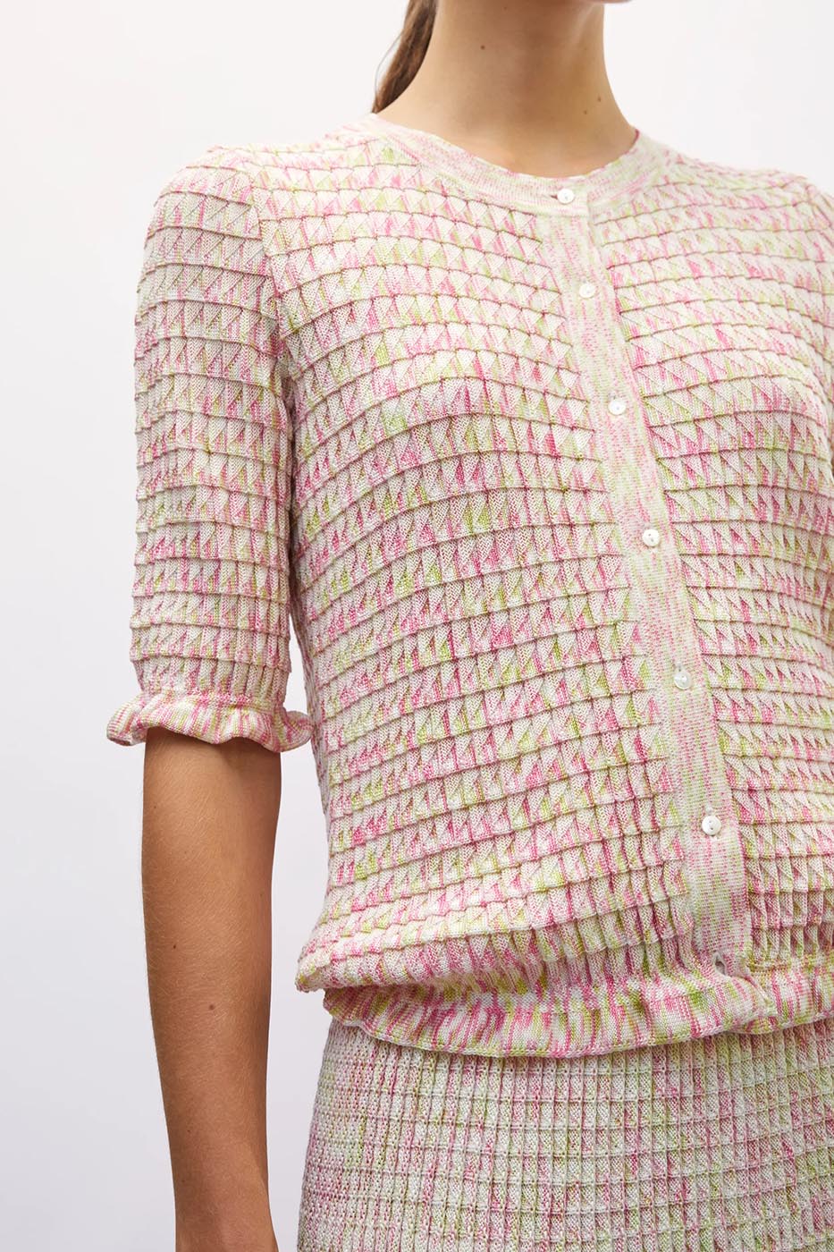 Cardigan enjoué multi rose