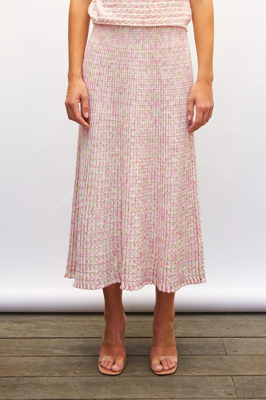 Jupe fluide cocktail rose