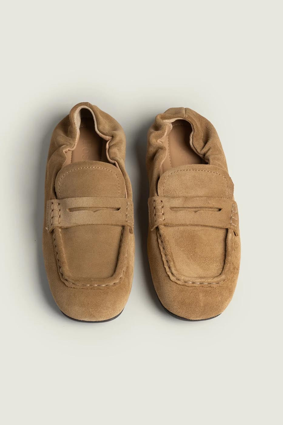 Penny Loafer Square - Suede | Light camel