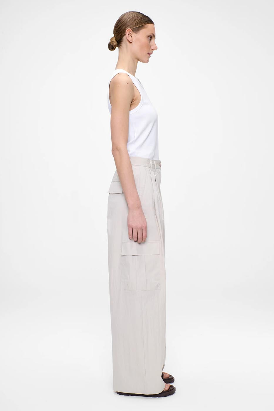 PANTALON CARGO EN COTON ET NYLON JADE