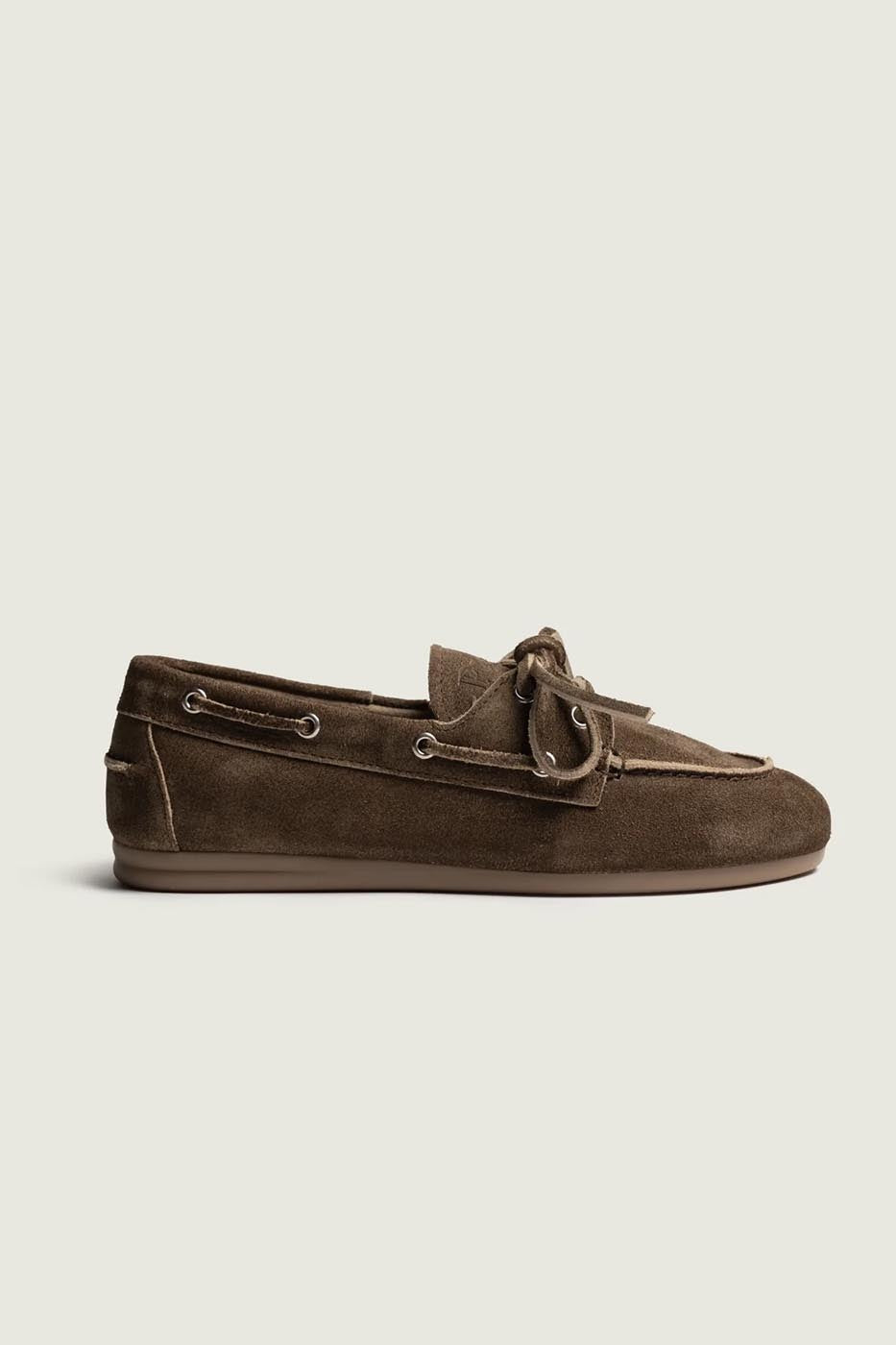 Boat Loafer Brushed - Suede Dark brown