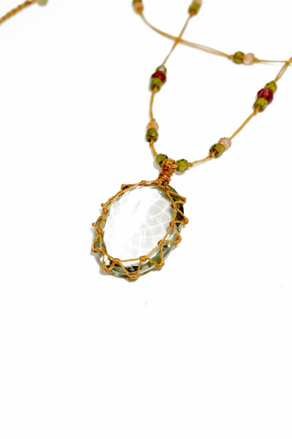 Tibétain long Améthyste vert