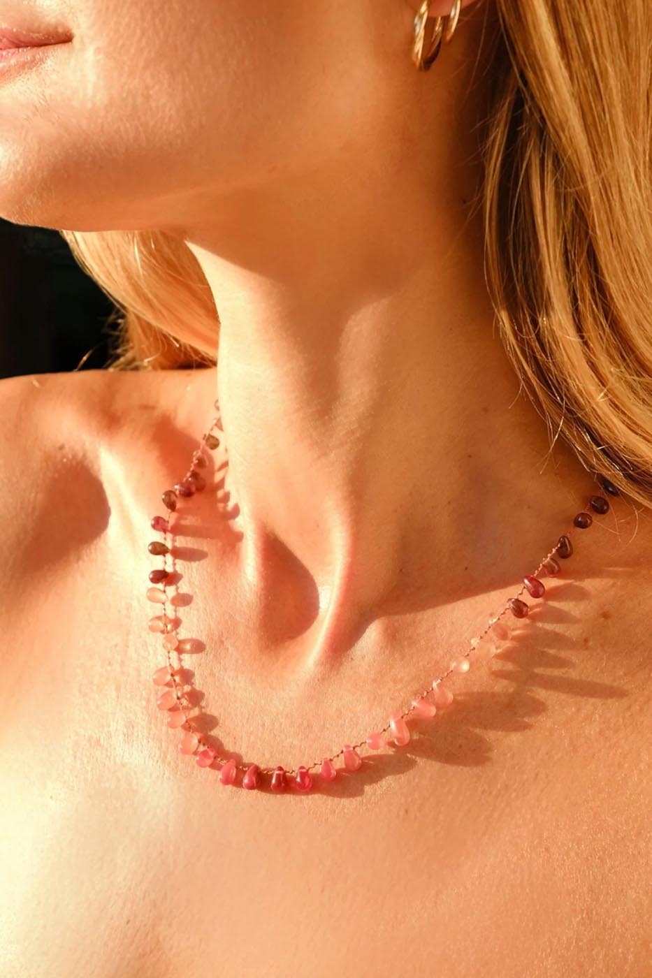 Collier Myra · Labradorite rouge