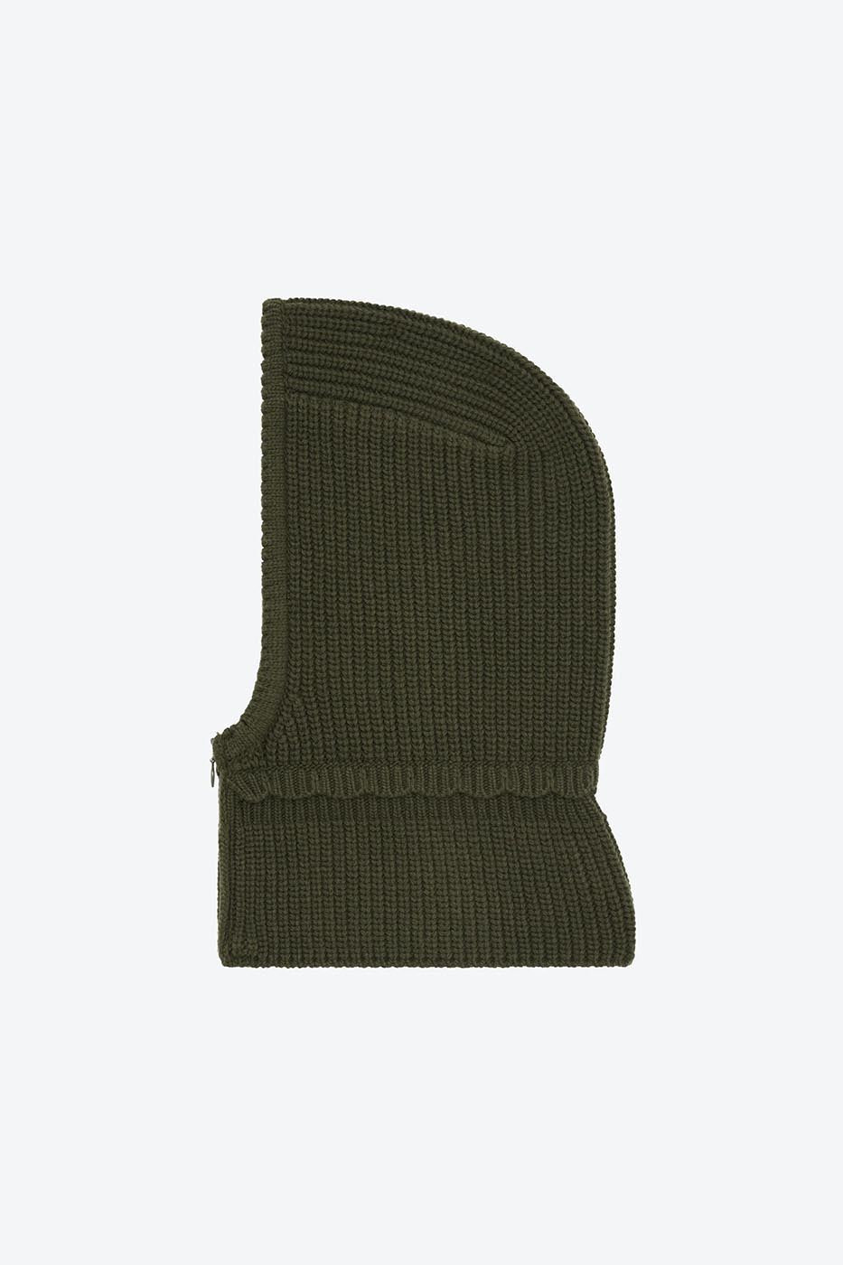 Cagoule zippée maille côtelée Molli kaki