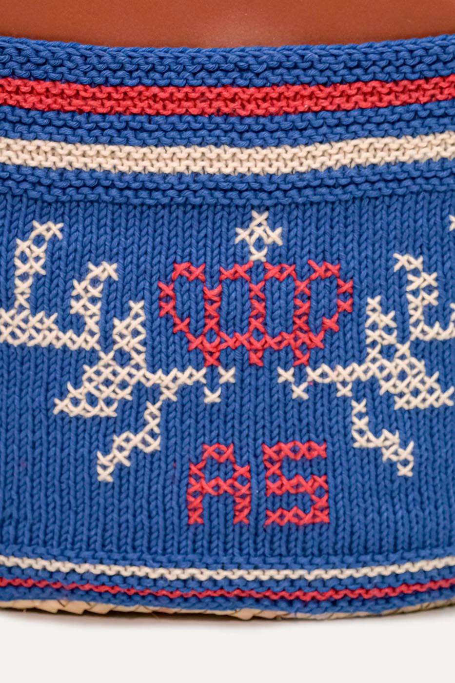 Póvoa - panier brodé bleu électrique