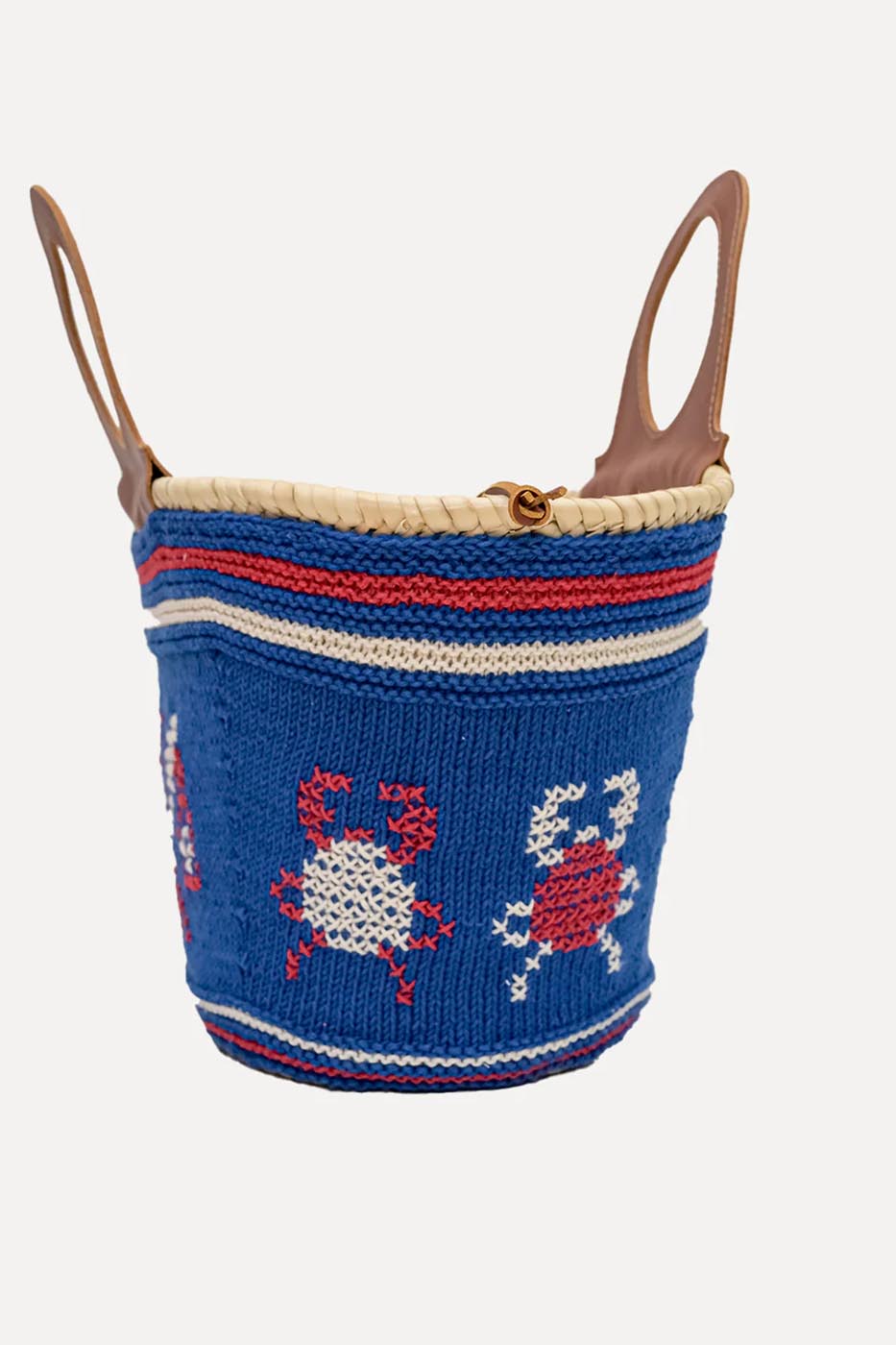 Póvoa - panier brodé bleu électrique