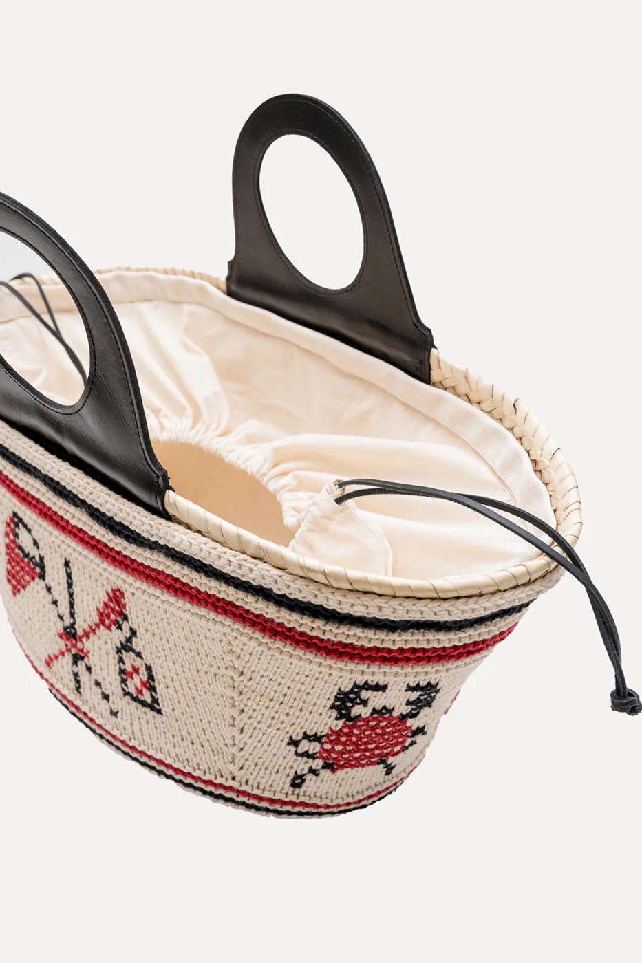 Caxinas - mini panier brodé couleur crème