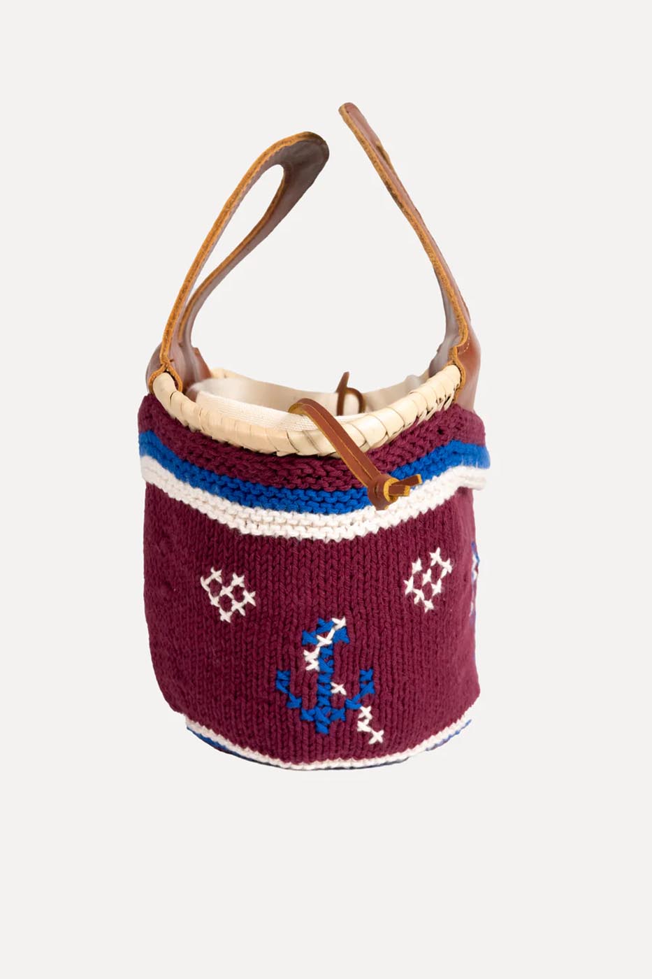 Caxinas - mini panier brodé bordeaux