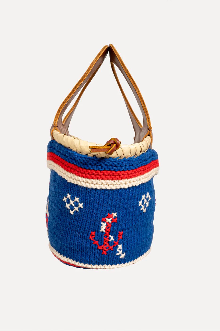 Caxinas - mini panier brodé bleu électrique