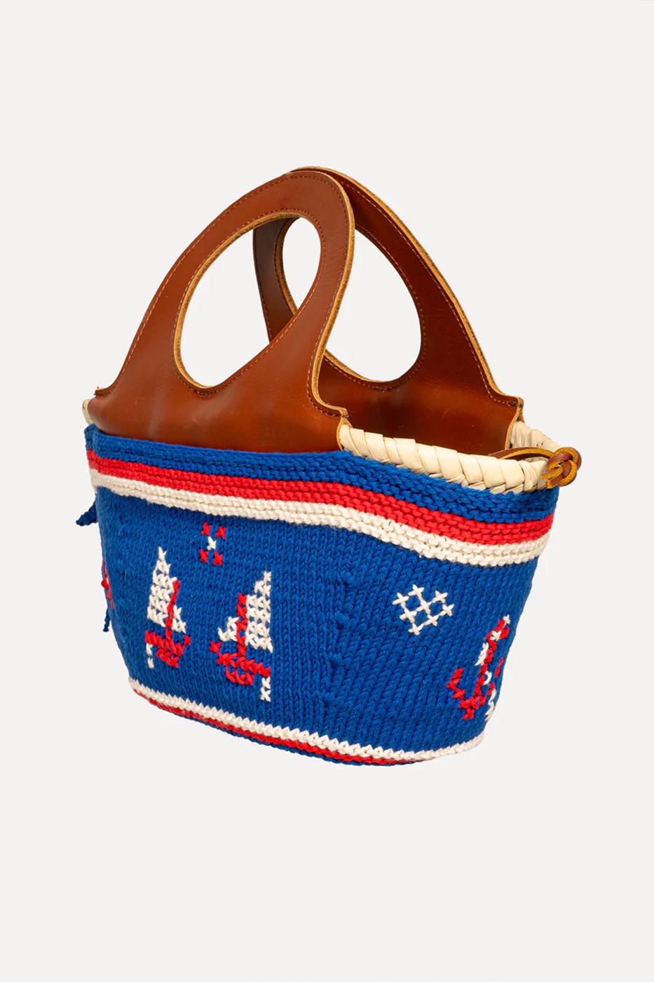 Caxinas - mini panier brodé bleu électrique