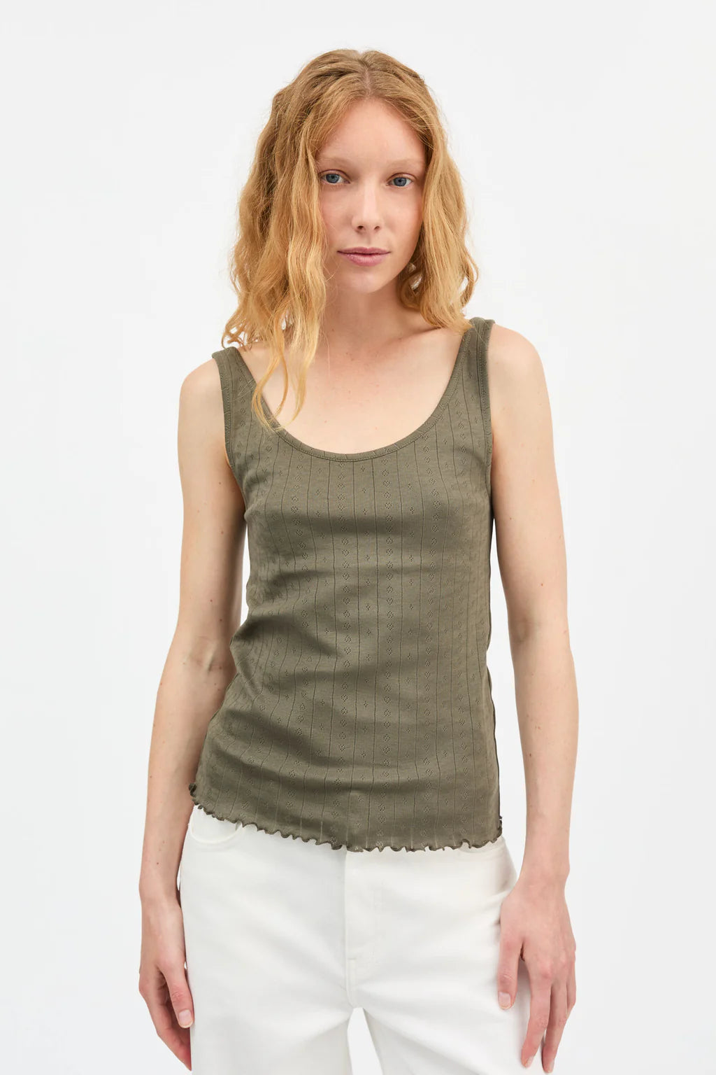 Edie low back top olive