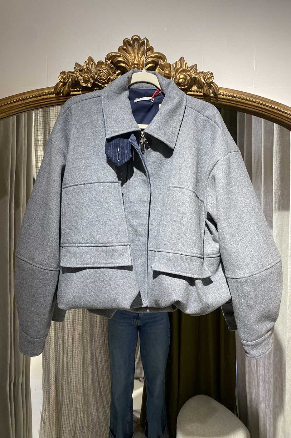 Blouson oversize gris