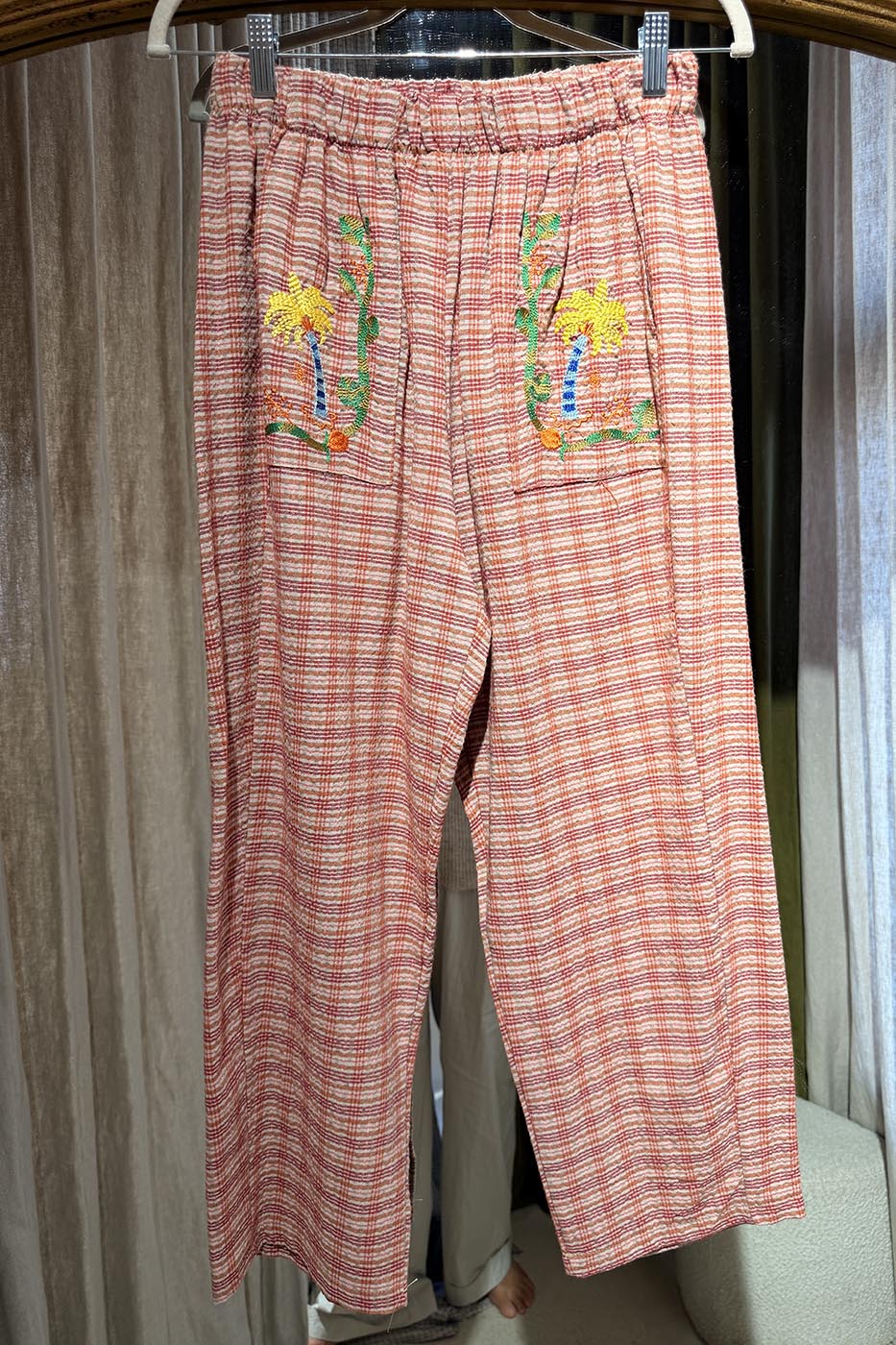 Pantalon palmier rouge
