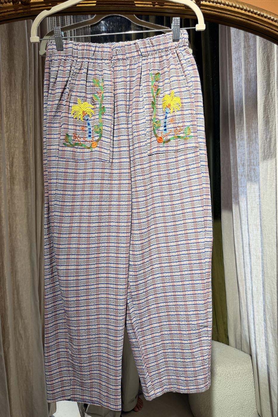 Pantalon palmier bleu